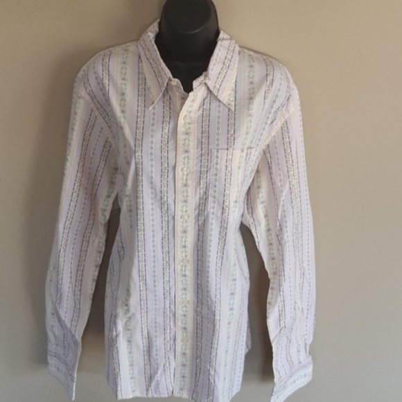 Lucky Brand Striped Floral Dress Shirt - Picture 1 of 7